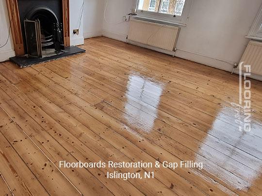 Floorboards restoration & gap filling in Islington 8
