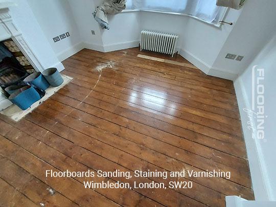 Floorboards sanding, staining and varnishing in Wimbledon, SW20 - 1