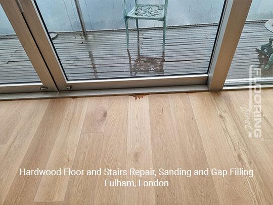Hardwood floor and stairs repair, sanding and gap filling in Fulham 2