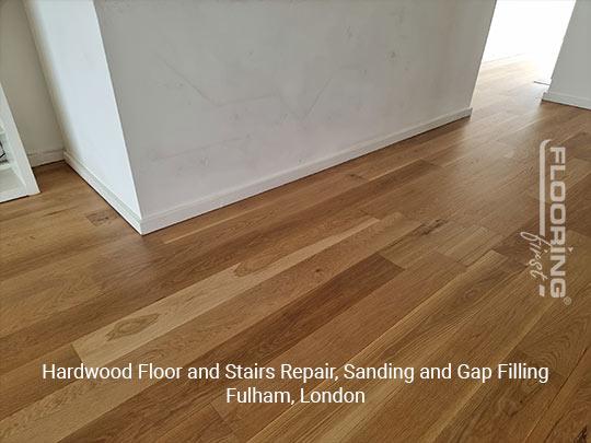 Hardwood floor and stairs repair, sanding and gap filling in Fulham 7