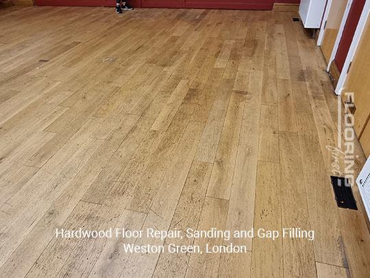 Hardwood floor repair, sanding and gap filling in Weston Green
