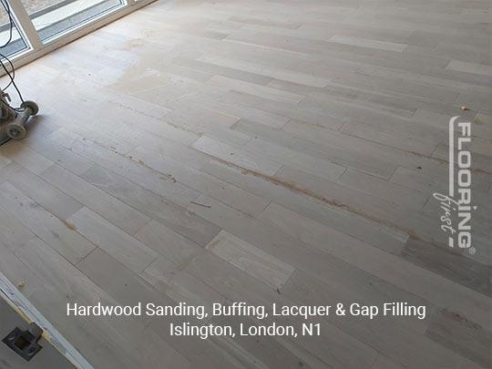 Hardwood sanding, buffing, lacquer & gap filling in Islington 1