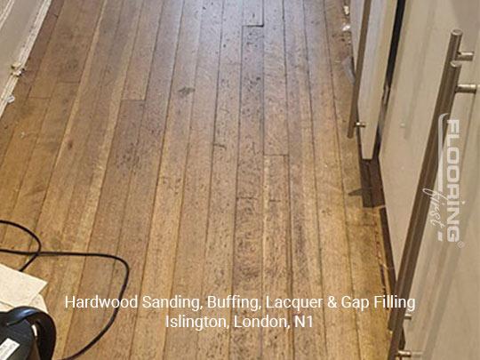 Hardwood sanding, buffing, lacquer & gap filling in Islington 2