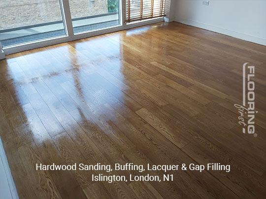 Hardwood sanding, buffing, lacquer & gap filling in Islington 4