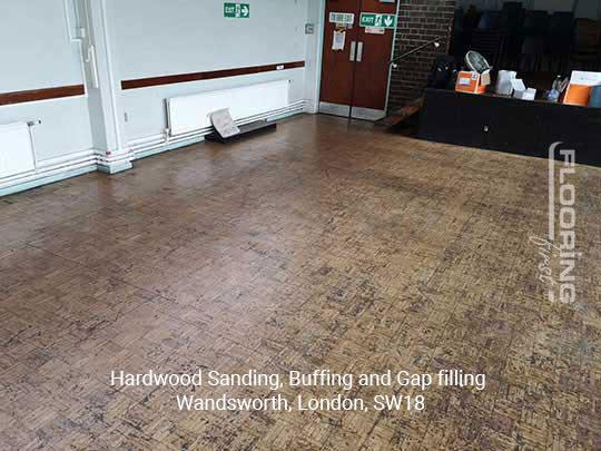 Hardwood sanding, buffing and gap filling in Wandsworth 1