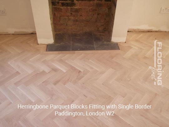 Herringbone parquet blocks fitting with single border in Paddington 1