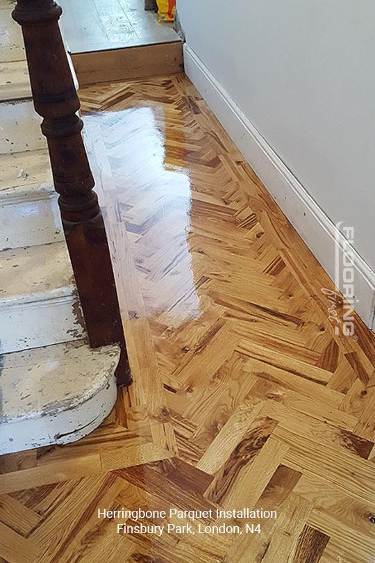 Herringbone parquet installation in Finsbury Park 5