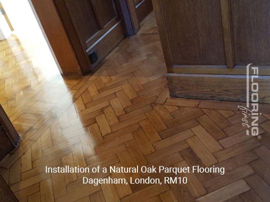 Installation of a natural oak parquet flooring in Dagenham 4