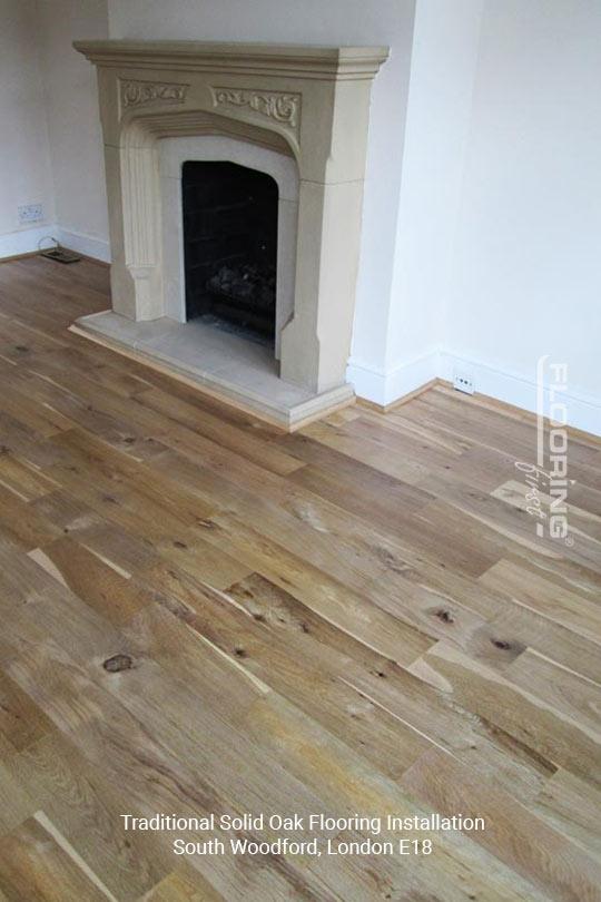 Installation of traditional solid oak flooring in Woodford 2
