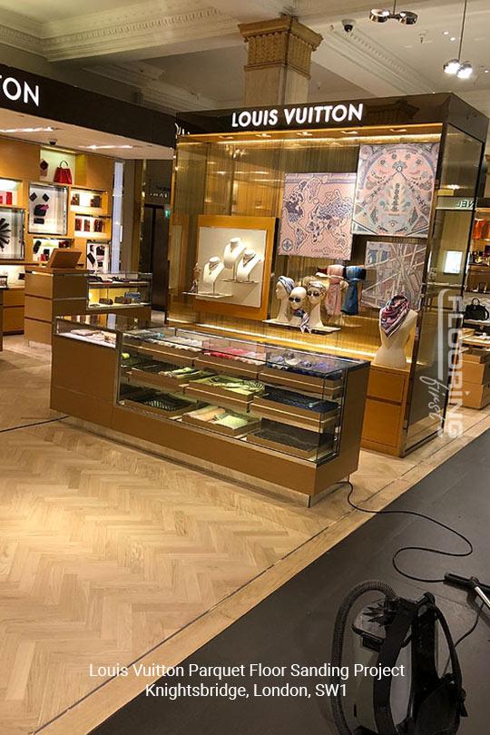 Louis Vuitton floor sanding project in Knightsbridge