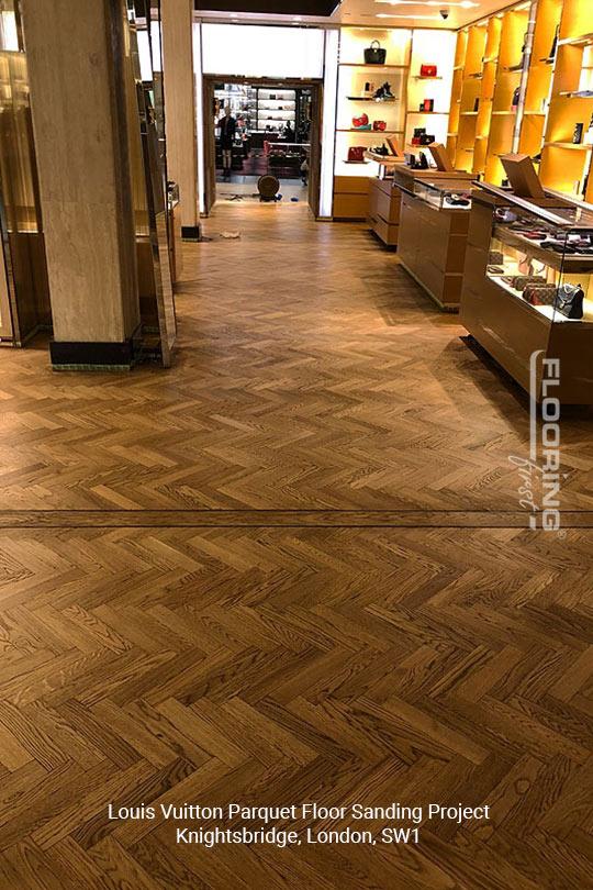 Louis Vuitton floor sanding project in Knightsbridge 4