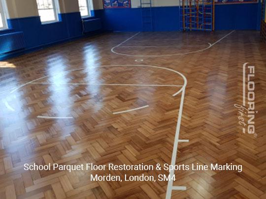 Malmesbury Primary School - parquet restoration in Morden 8