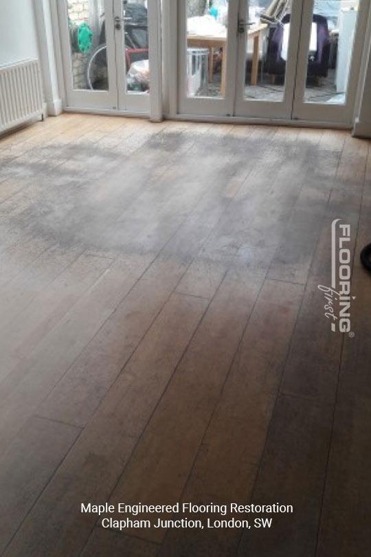 Maple engineered flooring restoration in Clapham Junction