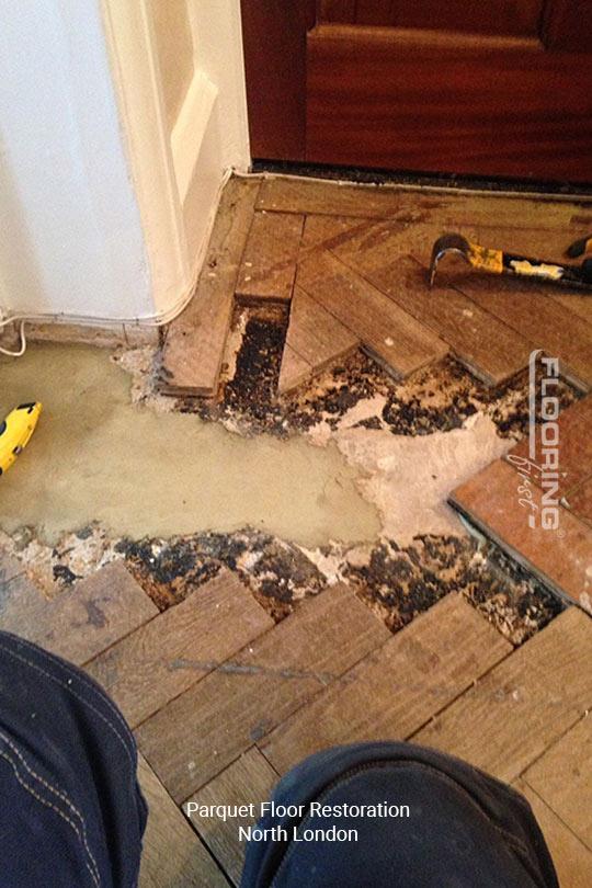 Parquet flooring restoration in North London