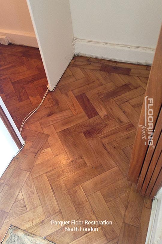 Parquet flooring restoration in North London 2