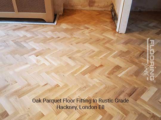 Oak parquet floor fitting In rustic grade in Hackney 3