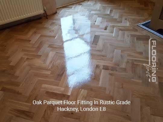 Oak parquet floor fitting In rustic grade in Hackney 4