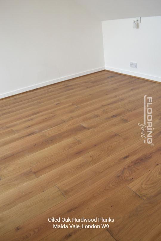 Oiled oak hardwood planks in Maida Vale