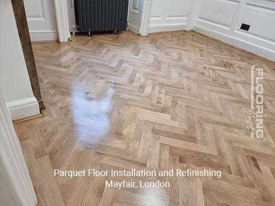 Parquet floor installation and refinishing in Mayfair 8