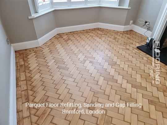 Parquet floor refitting, sanding and gap filling in Romford