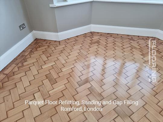 Parquet floor refitting, sanding and gap filling in Romford 5