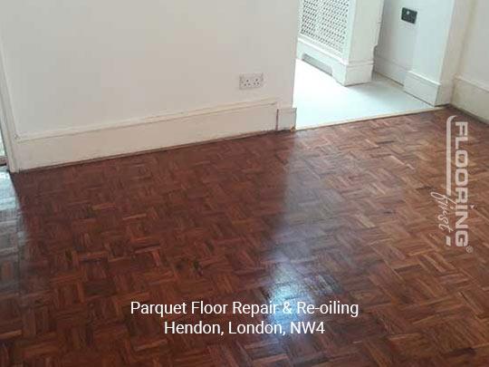 Parquet floor repair & re-oiling in Hendon 2
