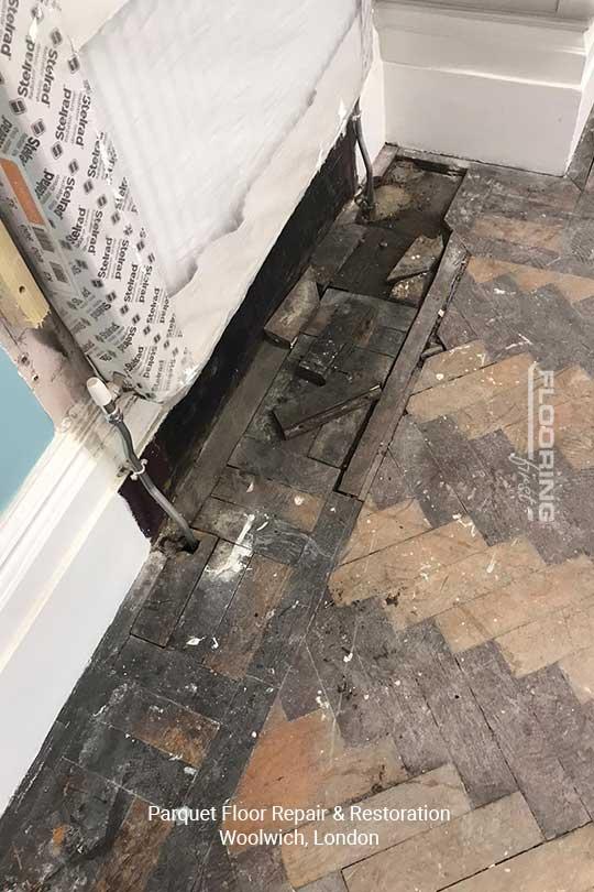 Parquet floor repair & restoration in Woolwich 1