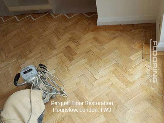 Parquet floor restoration in Hounslow 1