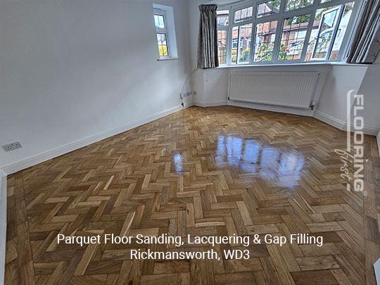 Parquet floor sanding, lacquering & gap filling in Rickmansworth 7
