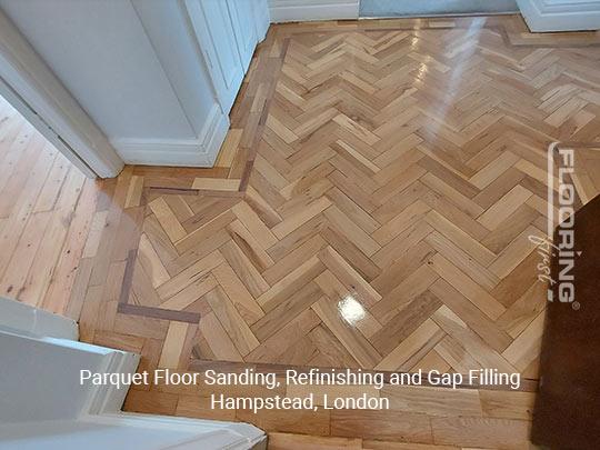 Parquet floor sanding, refinishing and gap filling in Hampstead 8