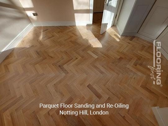 Parquet floor sanding and re-oiling in Notting Hill 1