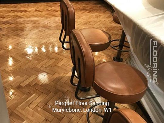 Restaurant parquet floor sanding in Marylebone 3