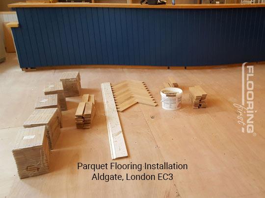 Parquet flooring installation in Aldgate