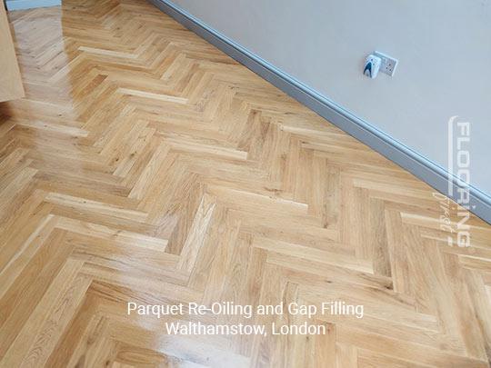 Parquet re-oiling and gap filling in Walthamstow 5