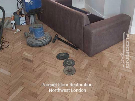 Parquet floor restoration in Northwest London