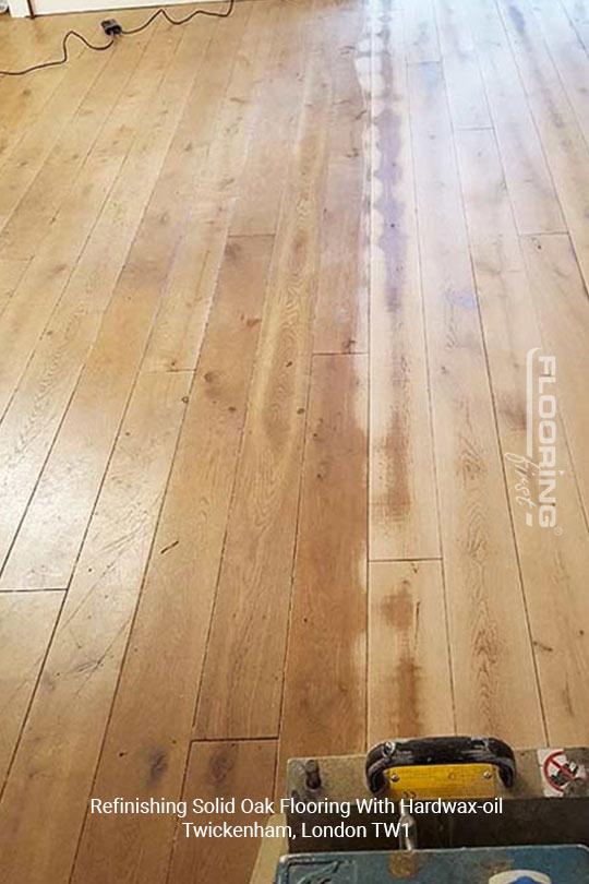 Refinishing solid oak flooring with hardwax-oil in Twickenham