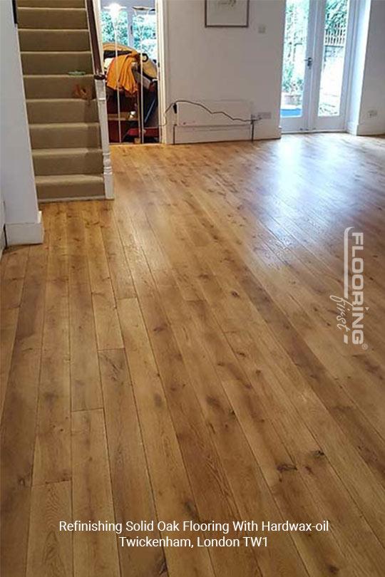 Refinishing solid oak flooring with hardwax-oil in Twickenham 3