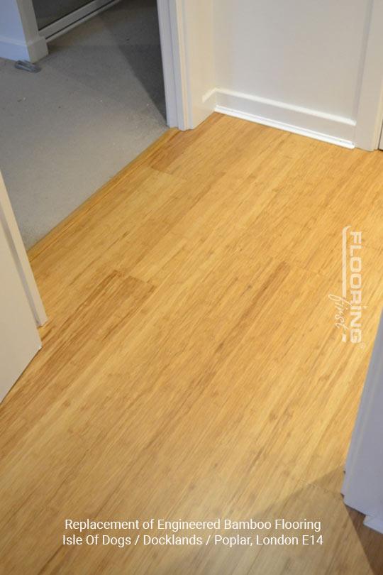 Replacement of engineered bamboo flooring in Canary Wharf, Isle of Dogs 2