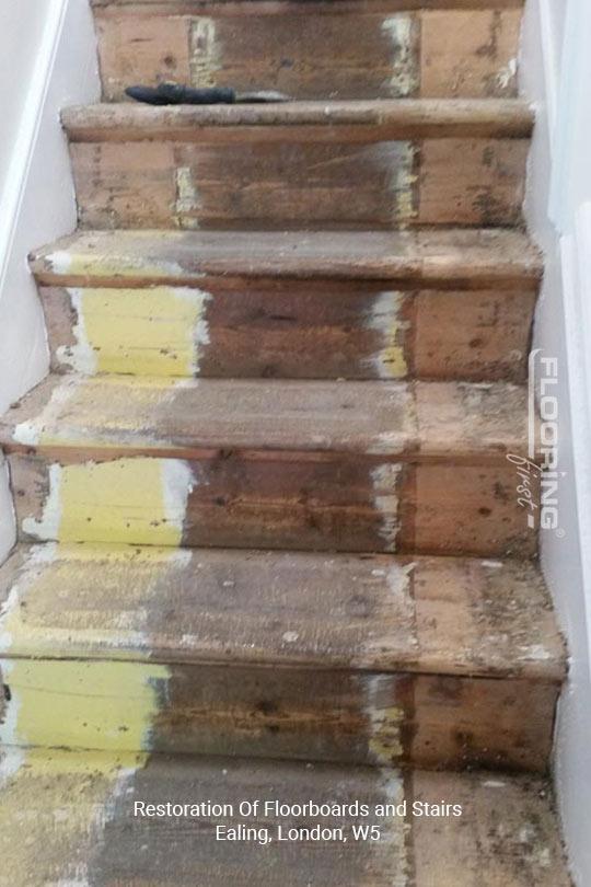 Restoration of floorboards and stairs in Ealing 1