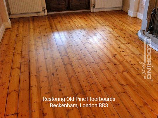 Restoring old pine floorboards in Beckenham 2
