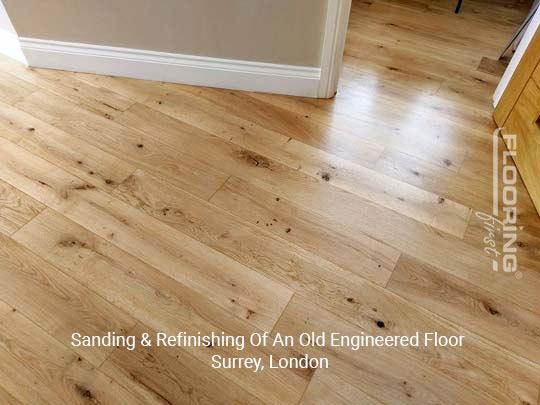 Sanding & refinishing of an old engineered flooring in Surrey 2