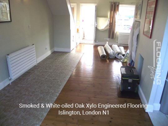 Smoked & white-oiled oak Xylo engineered flooring in Islington