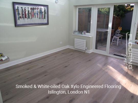 Smoked & white-oiled oak Xylo engineered flooring in Islington 2