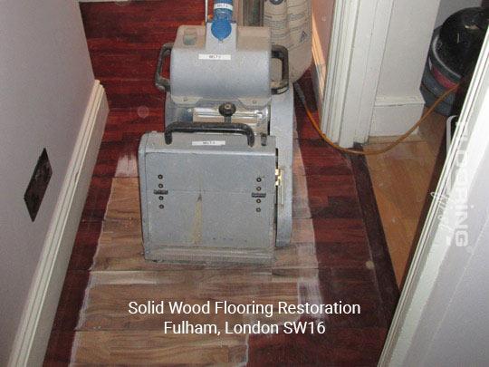 Solid wood flooring restoration in Fulham