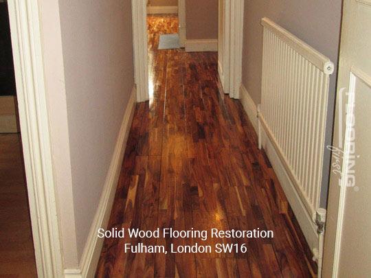 Solid wood flooring restoration in Fulham 1