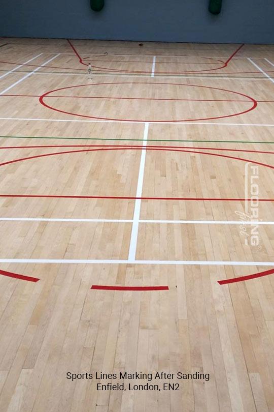 Sports lines marking after sanding in Enfield 5
