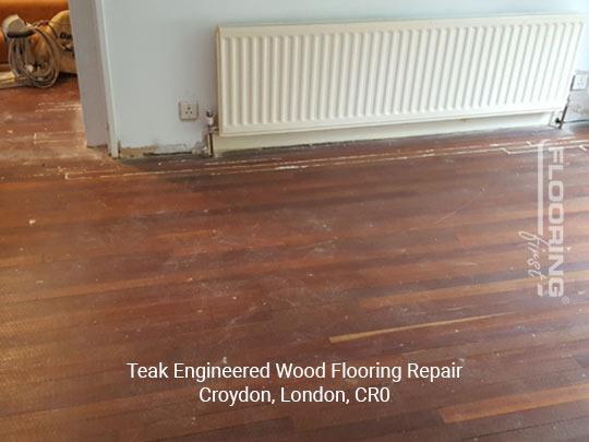 Teak engineered flooring repair in Croydon 1