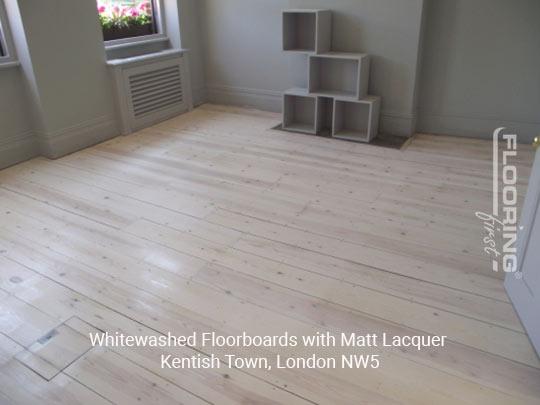 Whitewashed floorboards with matt lacquer in Kentish Town 2