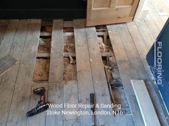 Wood floor repair & sanding in Stoke Newington 1