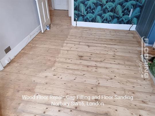 Wood floor repair, gap filling and floor sanding in Norbury
